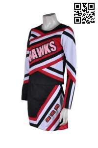 CH105 long sleeved cheer team tailor made knitted tape cheer uniform hk company hong kong supplier